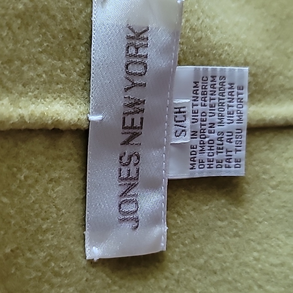 Jones NY jacket and sweater chartreuse wool quiet luxury coquette preppy - Picture 7 of 11